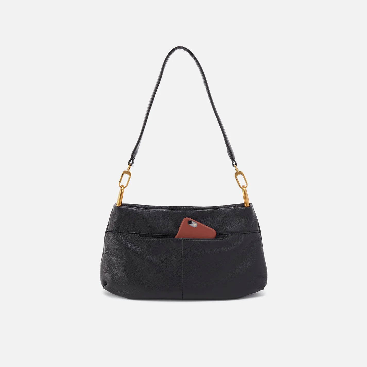 Advance Shoulder Bag in Pebbled Leather - Black - Image 4