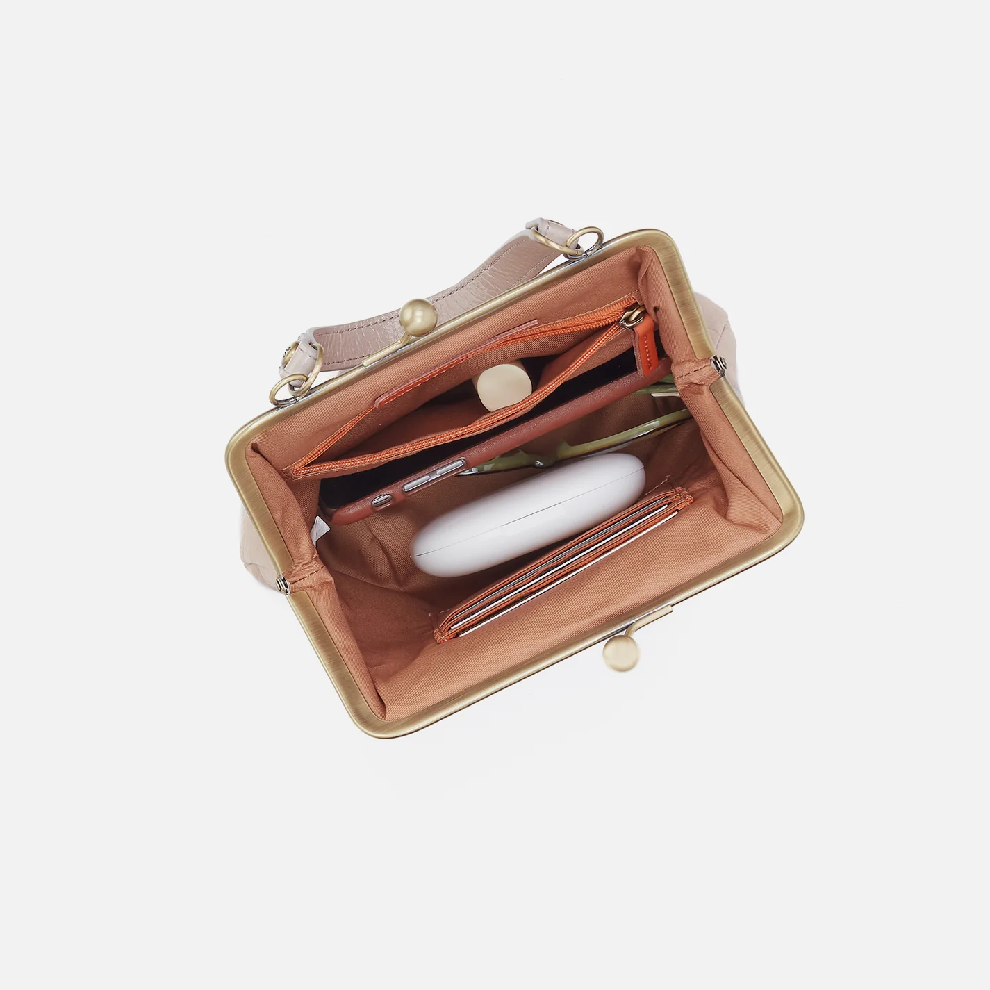 Alba Crossbody In Gloss Leather - Stone Gloss - Image 3