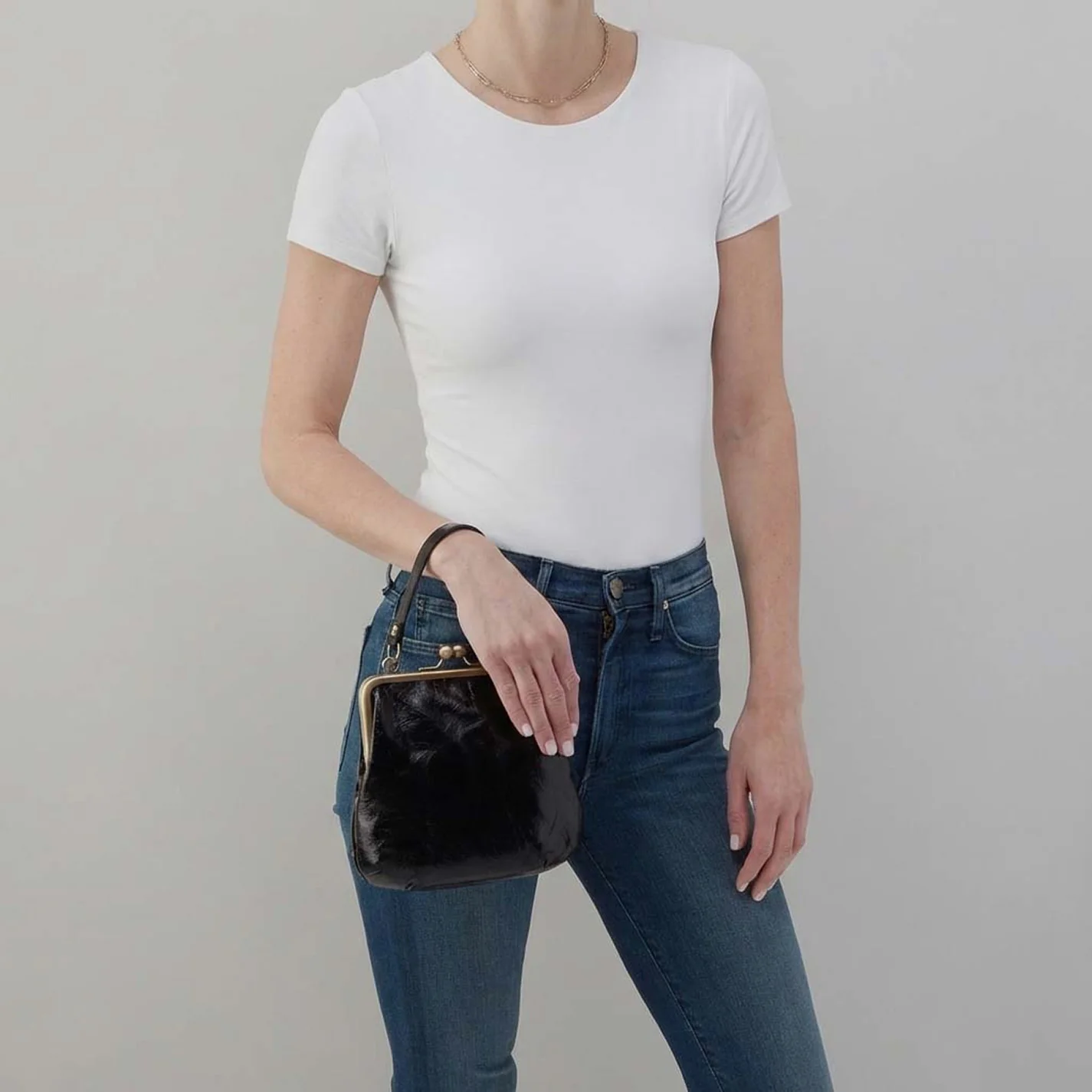 Alba Crossbody In Polished Leather - Black - Image 4