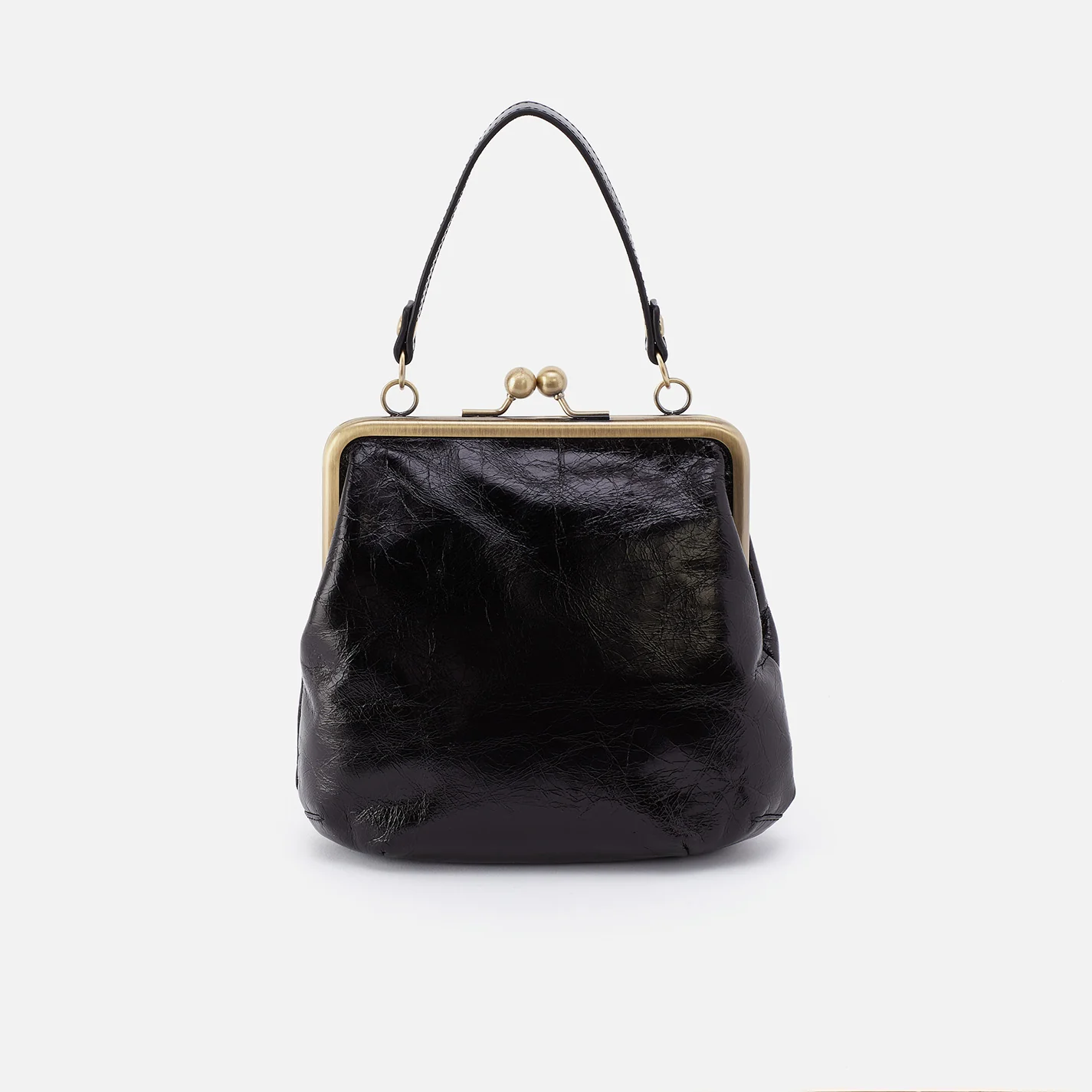 Alba Crossbody In Polished Leather - Black - Image 5