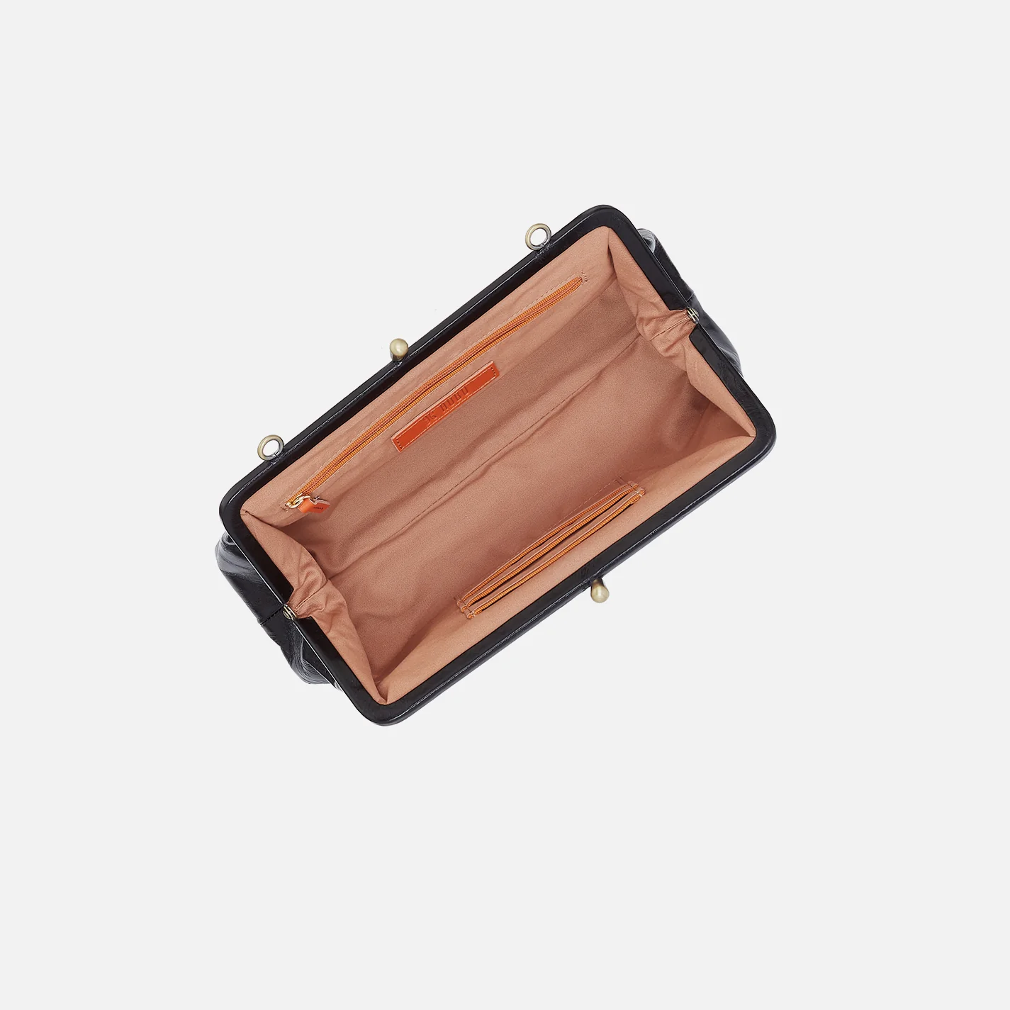 Alba Frame Small Shoulder Bag in Polished Leather - Black - Image 5