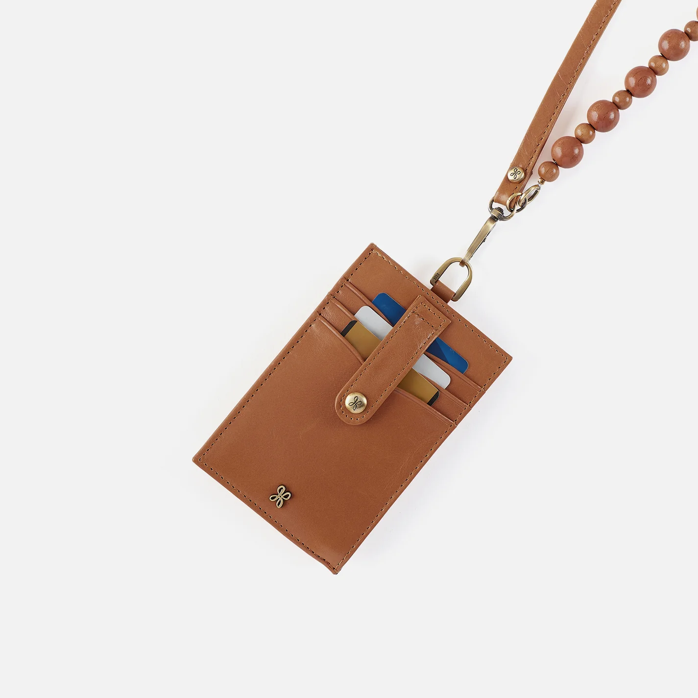 Around Town Lanyard In Polished Leather - Truffle - Image 3
