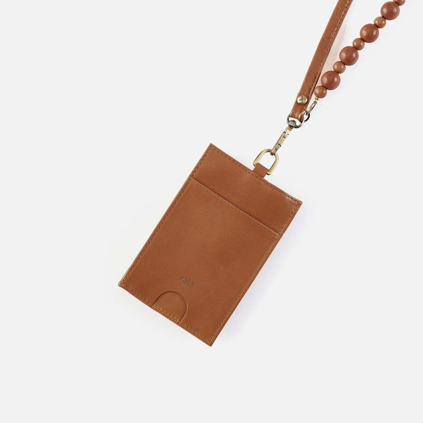 Around Town Lanyard In Polished Leather - Truffle - Image 4