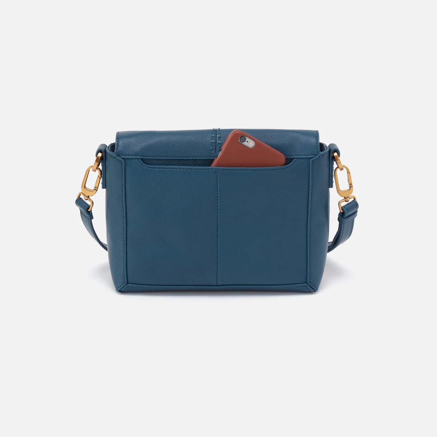 Austin Flap Crossbody in Pebbled Leather - Peacock Feather - Image 4