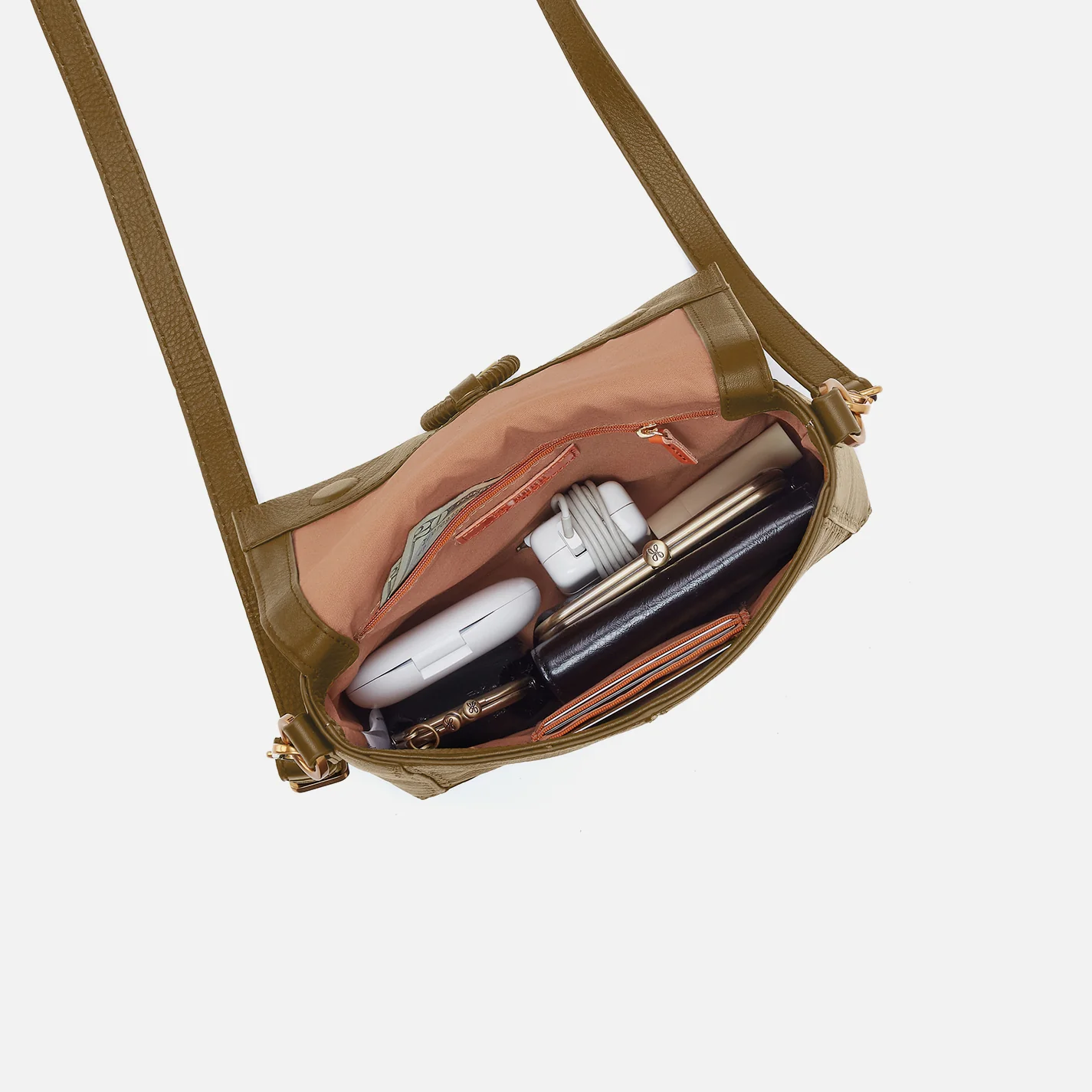 Austin Flap Crossbody In Pebbled Leather - Sunlit Sage - Image 3