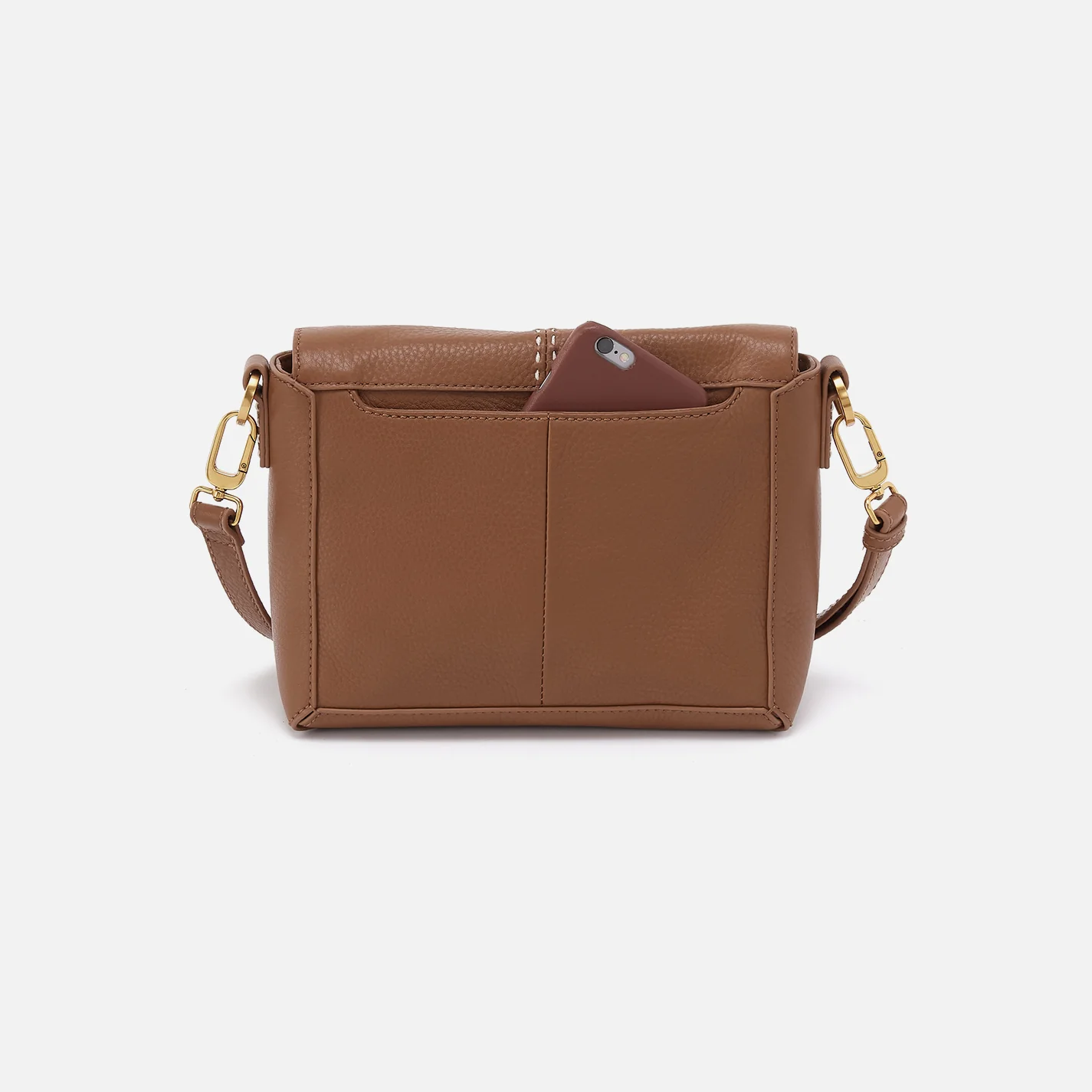 Austin Flap Crossbody In Pebbled Leather - Timber Brown - Image 4