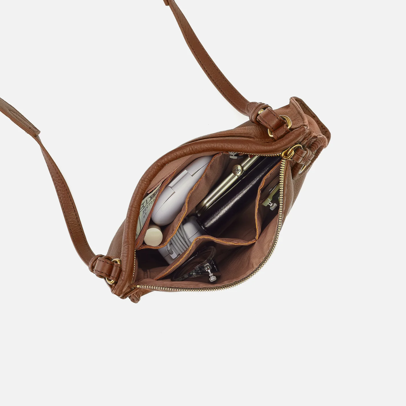 Austin Medium Crossbody In Pebbled Leather - Timber Brown - Image 3