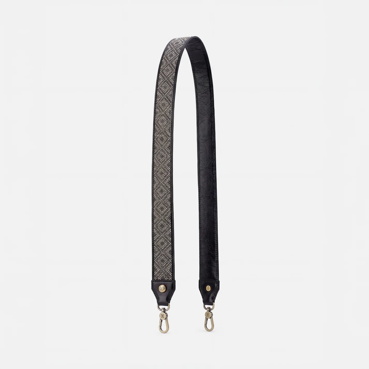 Beaded Guitar Strap In Polished Leather - Black - Image 3