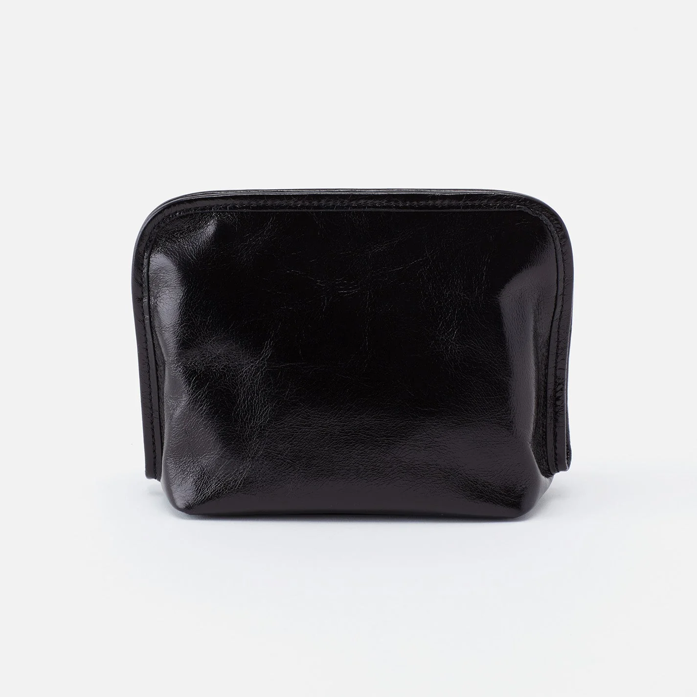 Beauty Cosmetic Pouch In Polished Leather - Black - Image 3