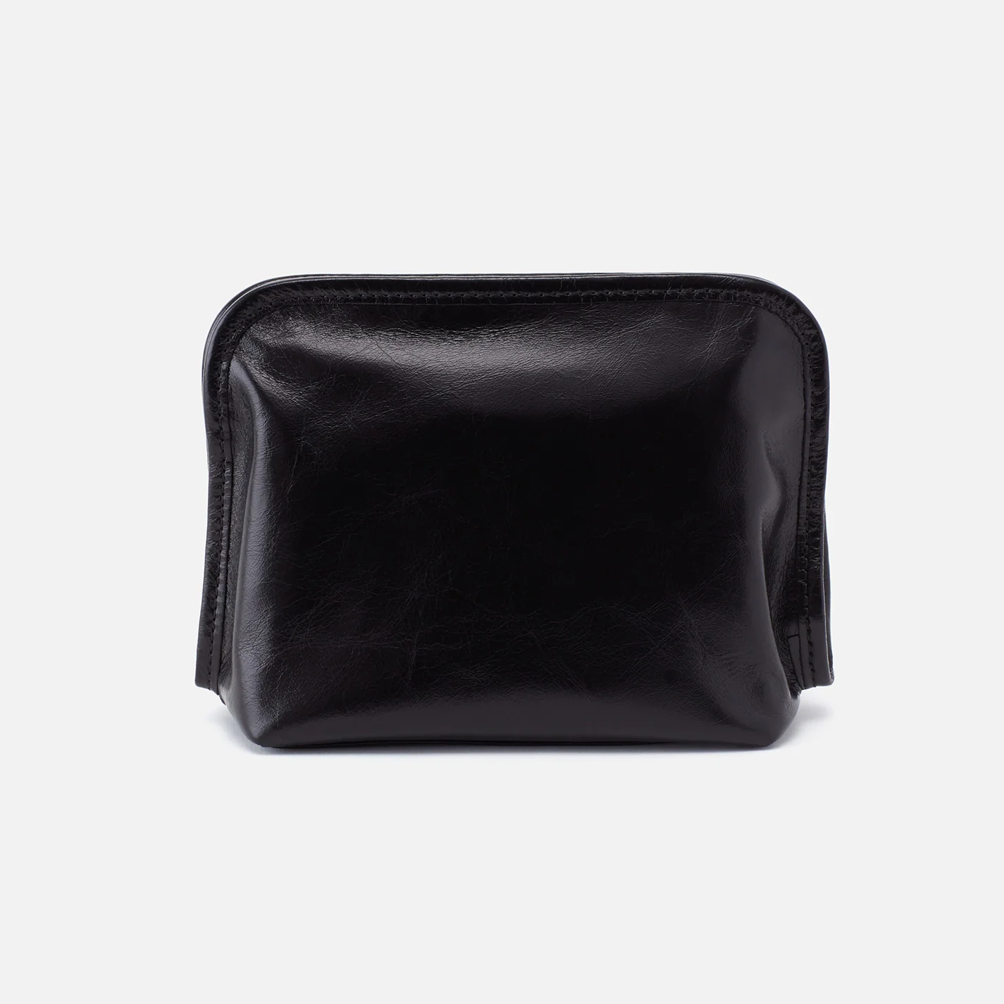 Beauty Cosmetic Pouch In Polished Leather - Black - Image 4