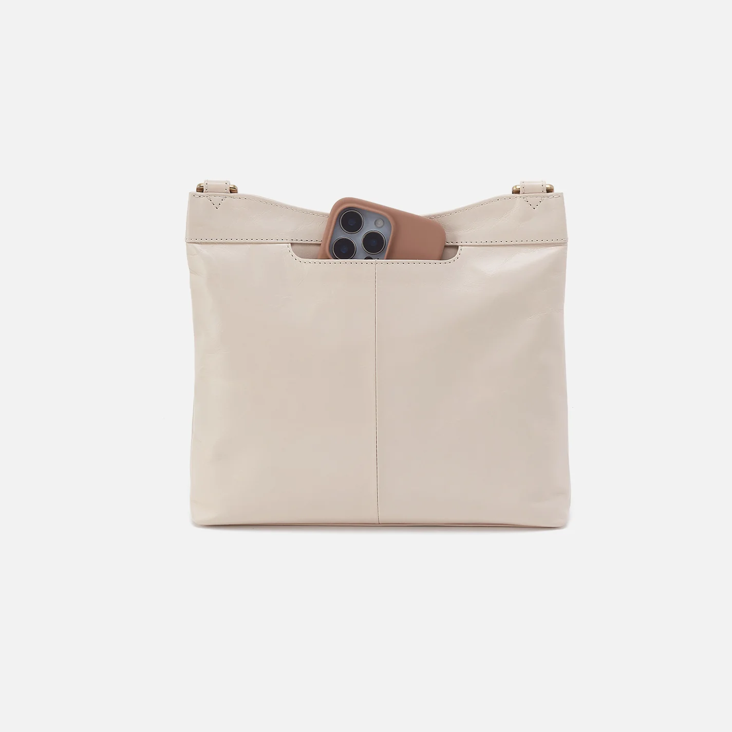 Cambel Crossbody In Polished Leather - Pale Flax - Image 4
