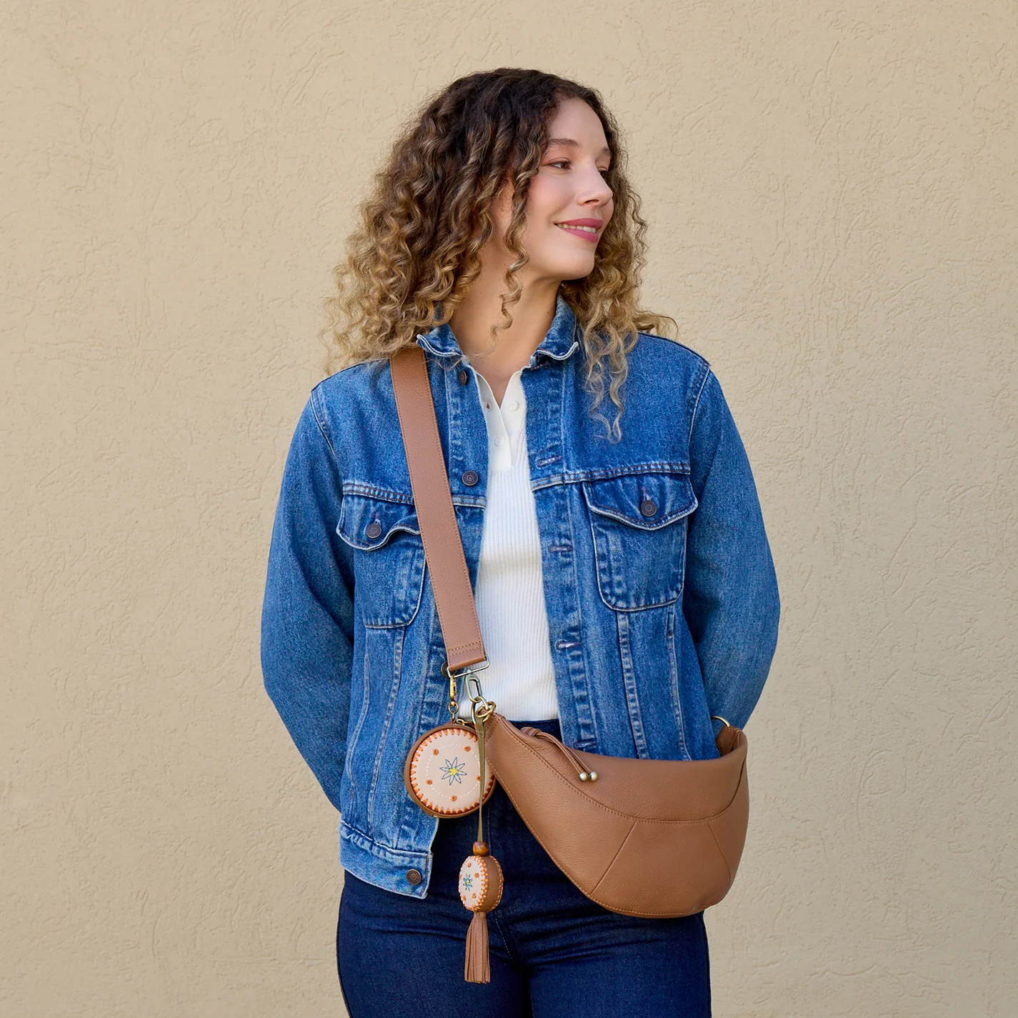 Carmen Sling In Pebbled Leather - Brown Sugar - Image 6