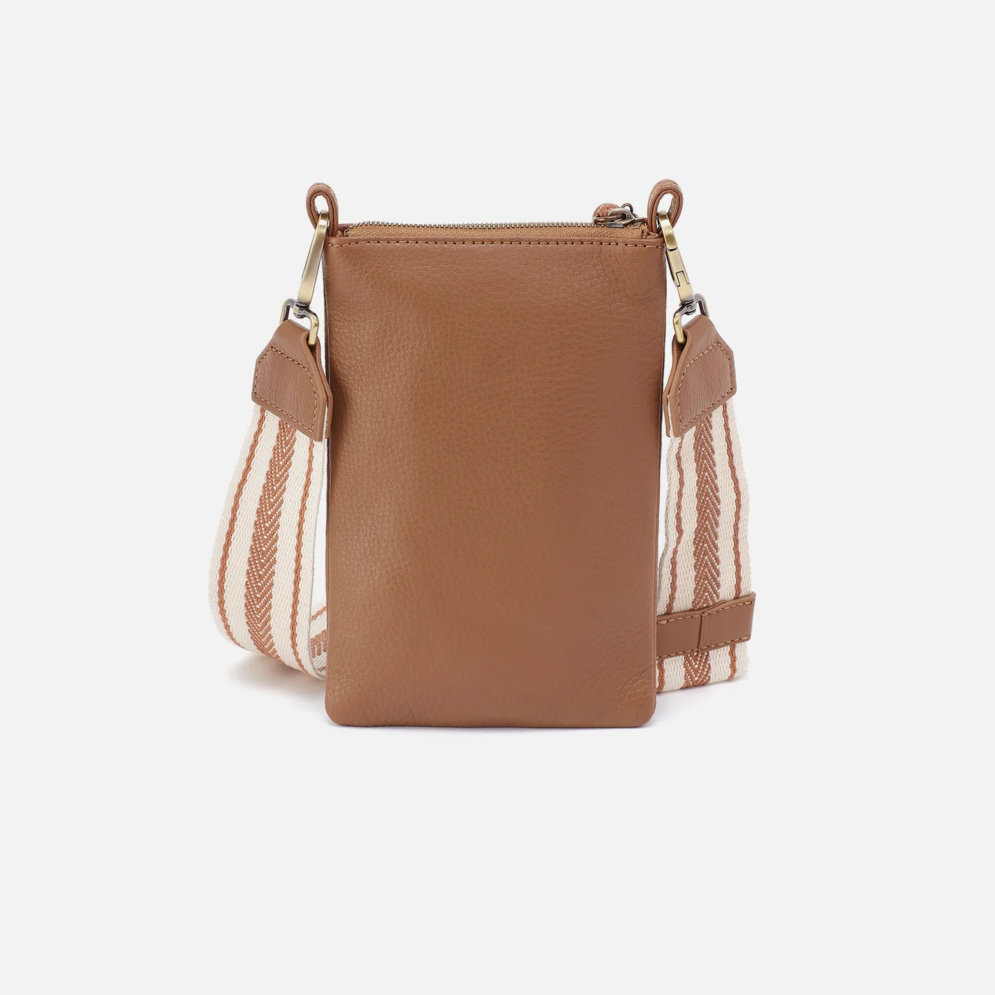 Cass Phone Crossbody In Pebbled Leather - Brown Sugar - Image 4