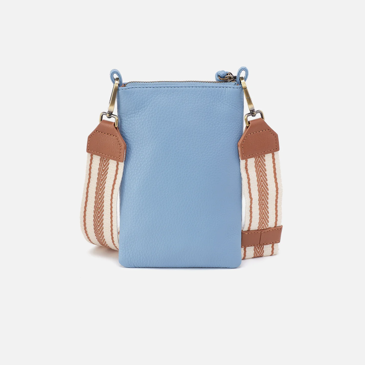 Cass Phone Crossbody In Pebbled Leather - Seabreeze - Image 4