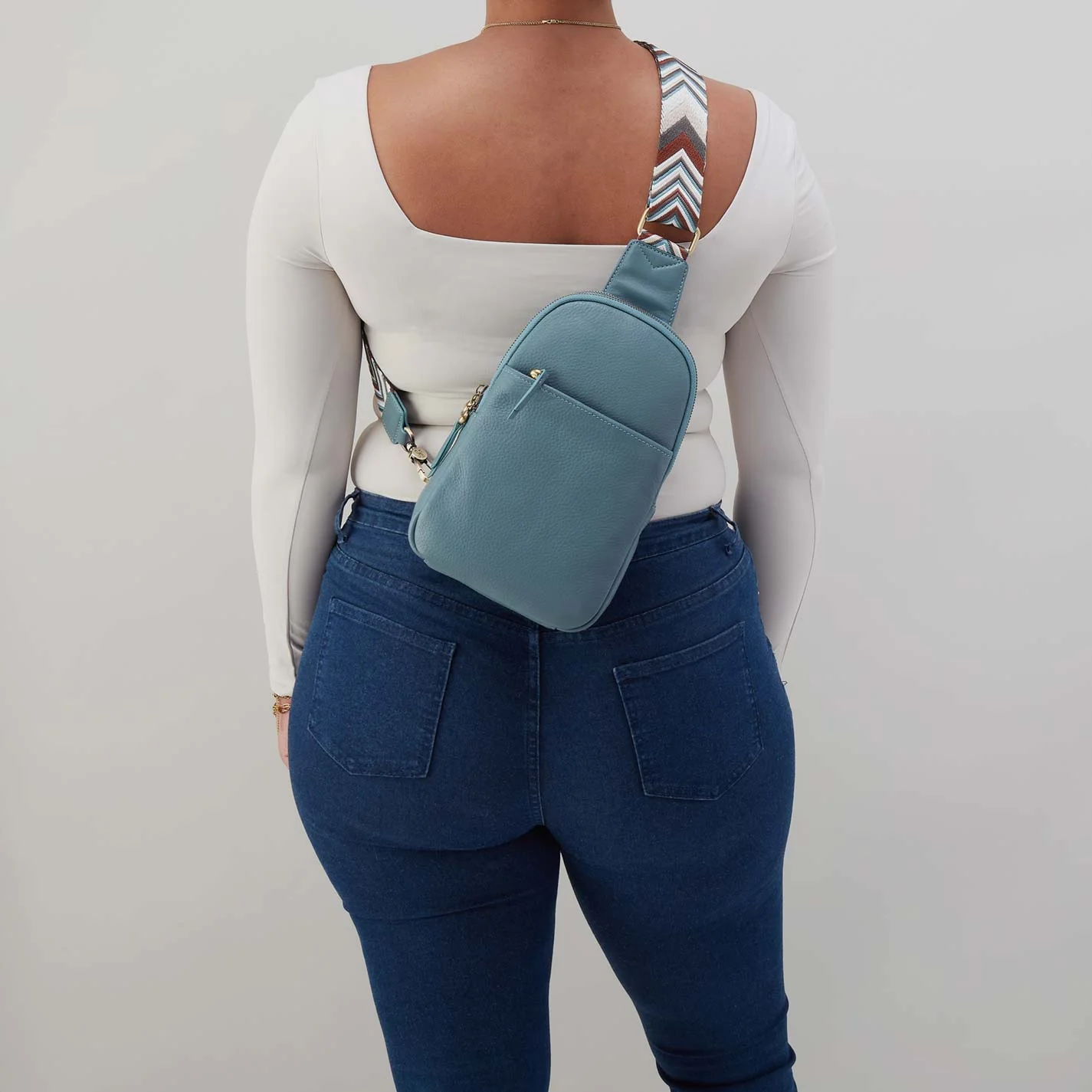 Cass Sling in Pebbled Leather - Agave Leaf - Image 4