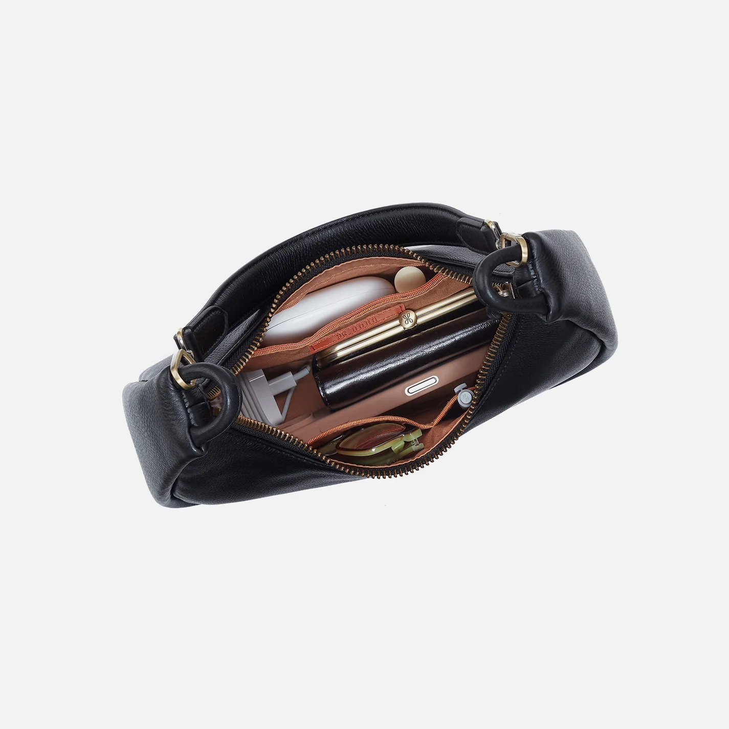 Cass Small Shoulder In Pebbled Leather - Black - Image 4