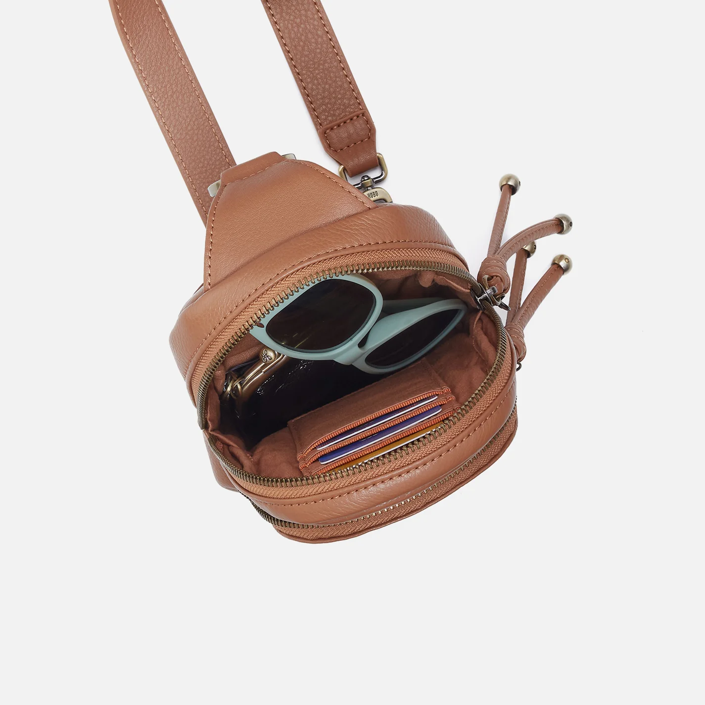 Cass Small Sling In Pebbled Leather - Brown Sugar - Image 4