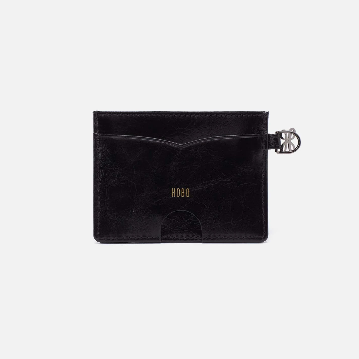 Charmed Card Case In Polished Leather - Black - Image 3