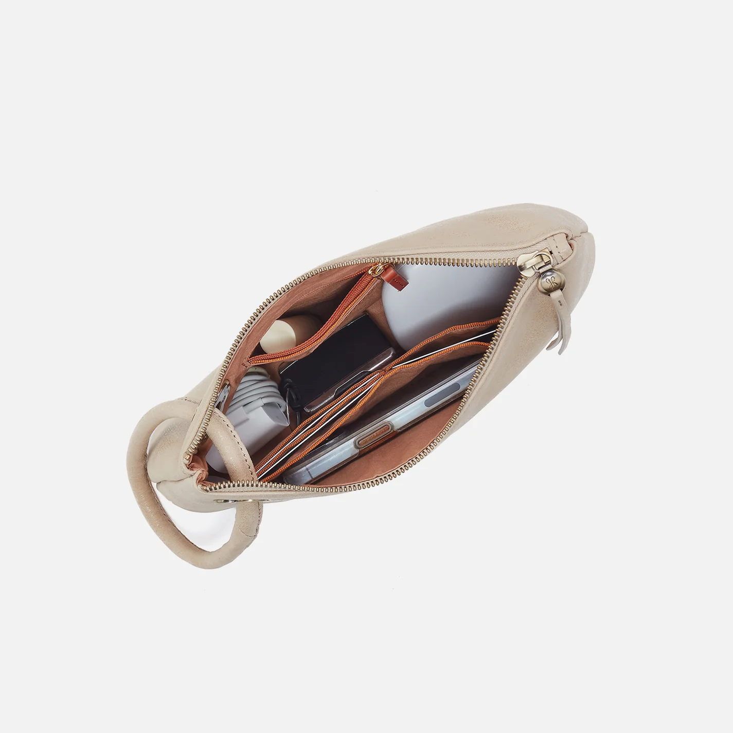 Daisy Daze Large Wristlet in Buffed Leather - Frosted Pearl - Image 4