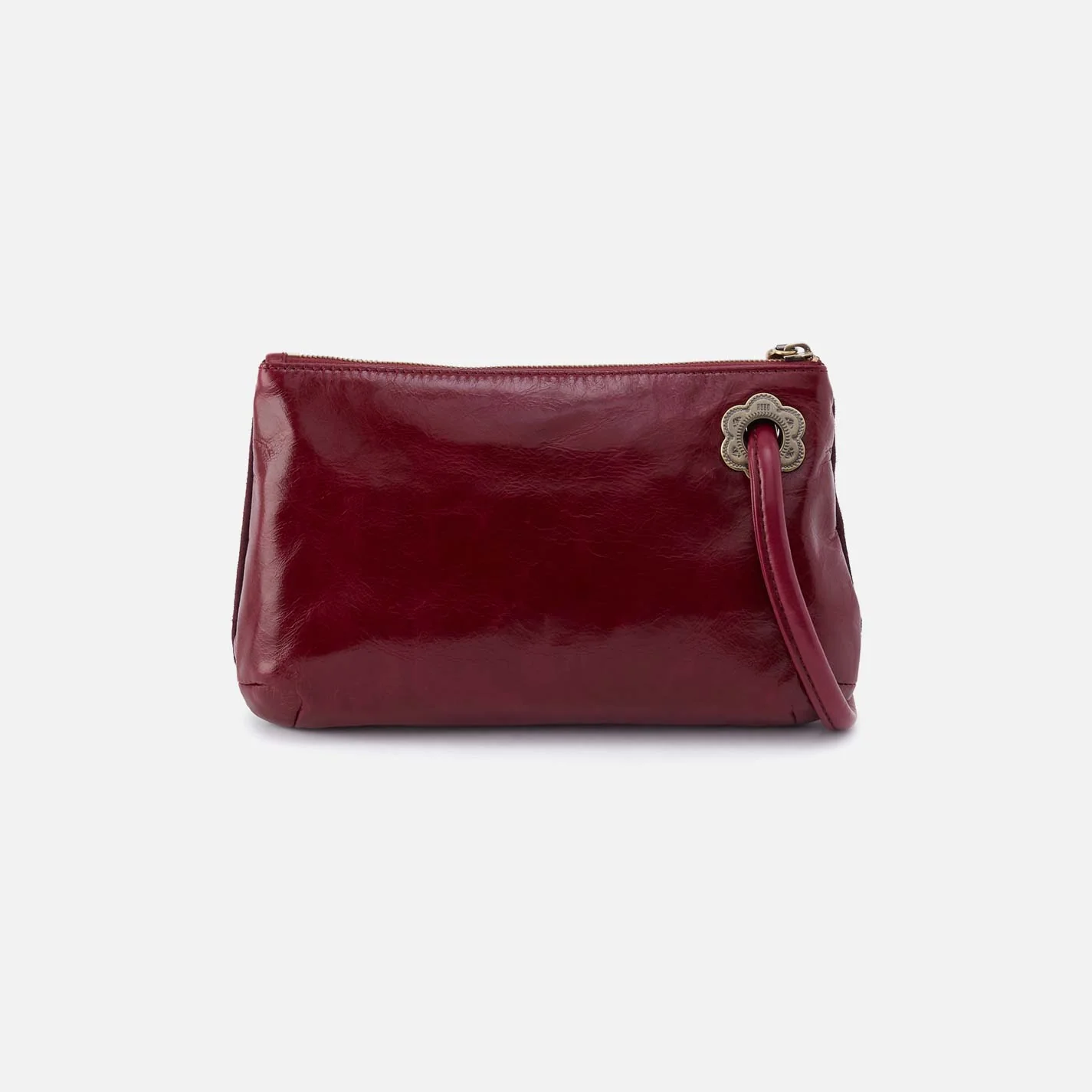 Daisy Daze Large Wristlet in Suede Leather - Prairie Garnet - Image 4