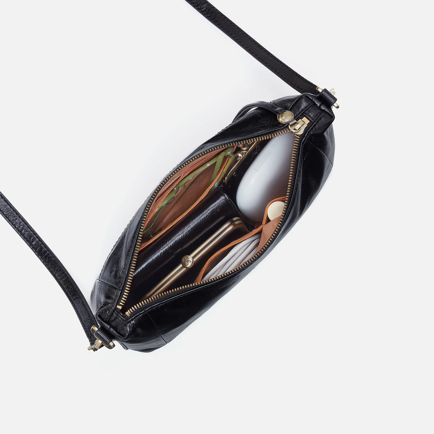 Darcy Carry-All Crossbody In Polished Leather - Black - Image 4