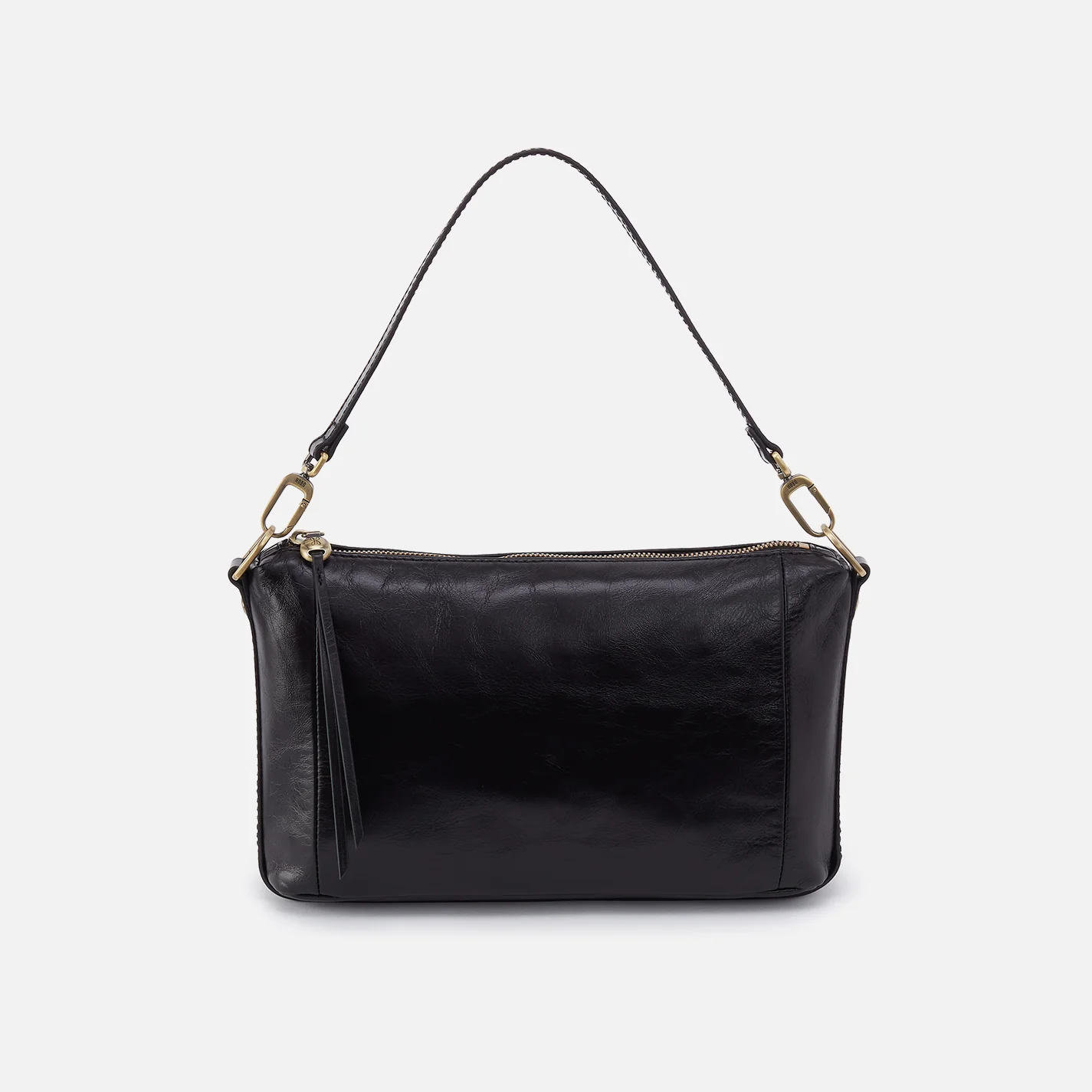 Darcy Carry-All Crossbody In Polished Leather - Black - Image 7