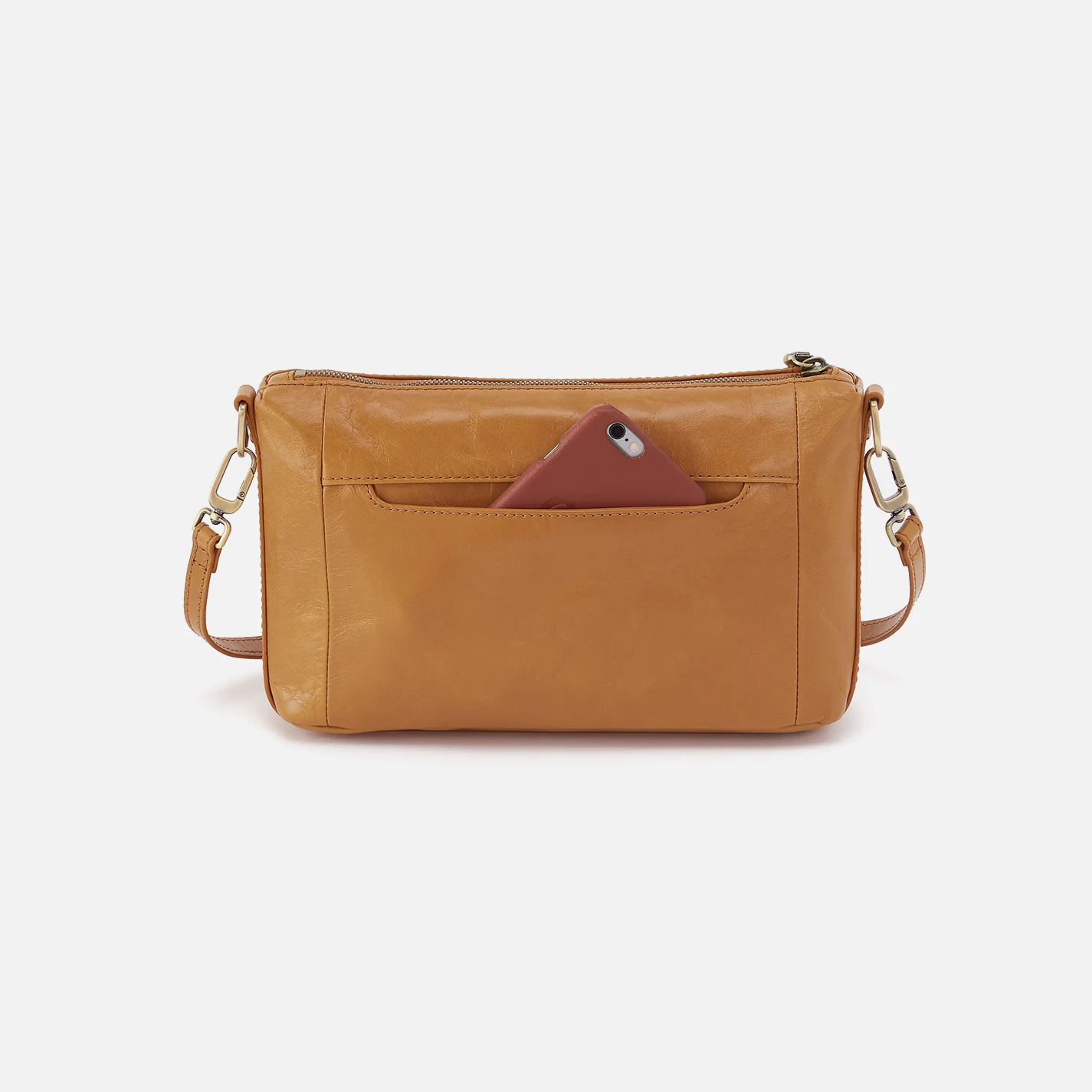 Darcy Carry-All Crossbody In Polished Leather - Natural - Image 8