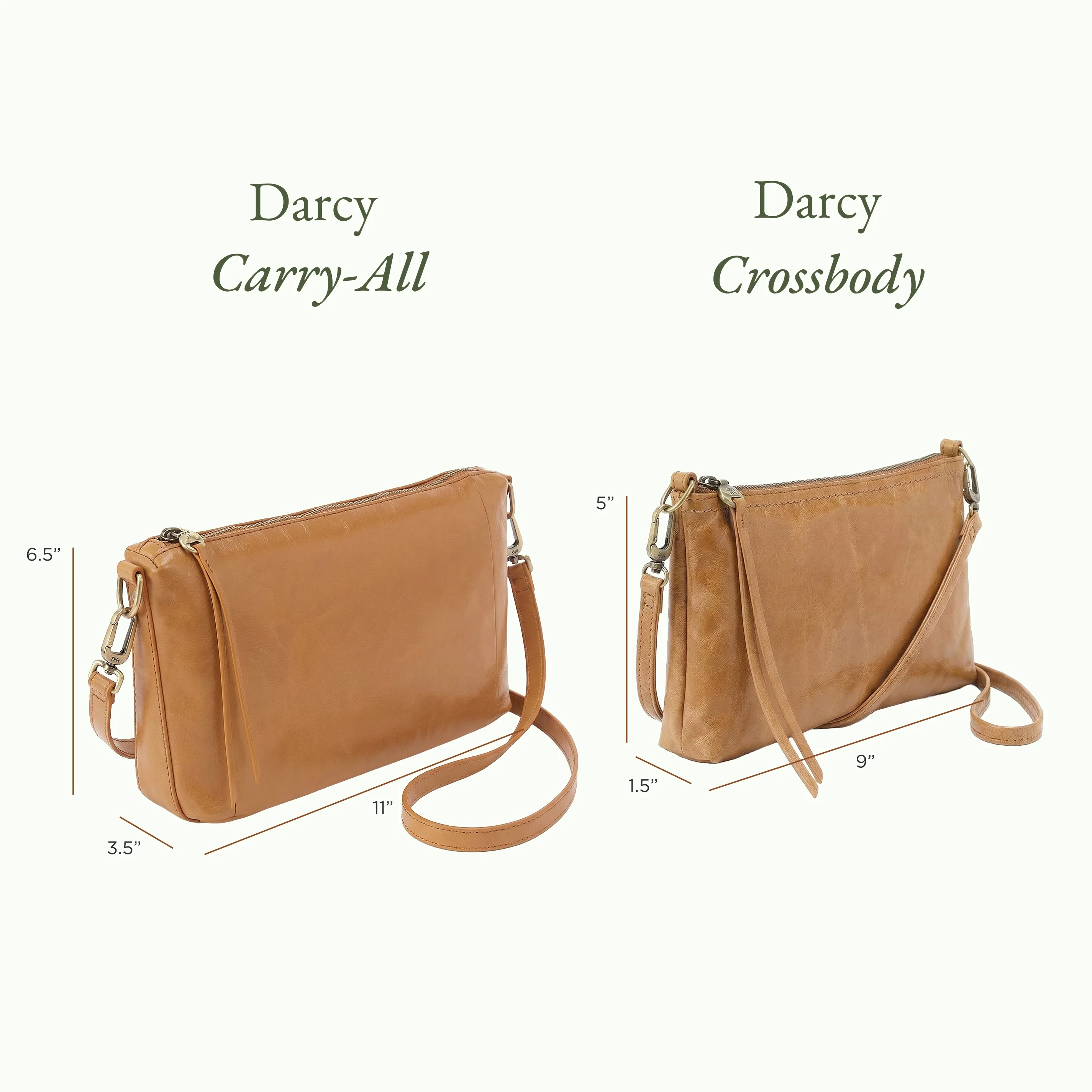 Darcy Carry-All Crossbody In Polished Leather - Natural - Image 9