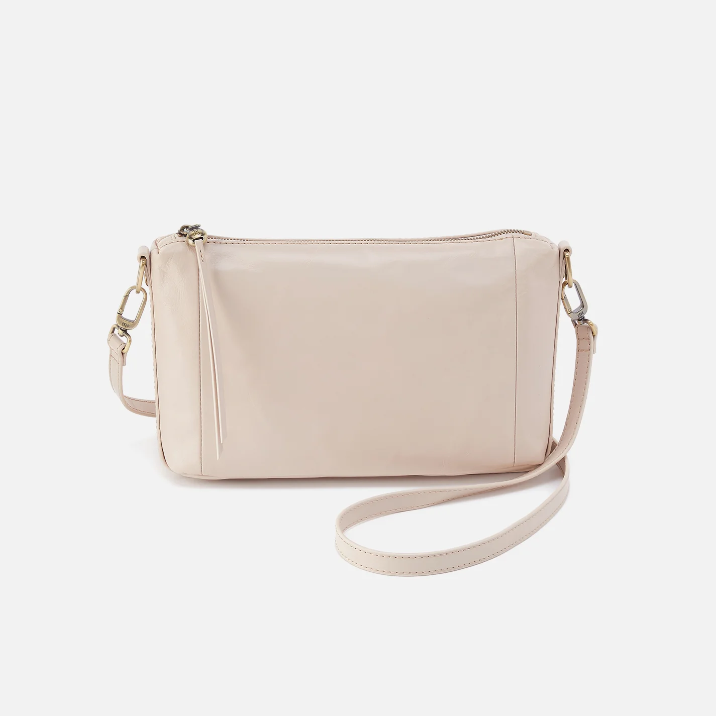Darcy Carry-All Crossbody In Polished Leather - Pale Flax