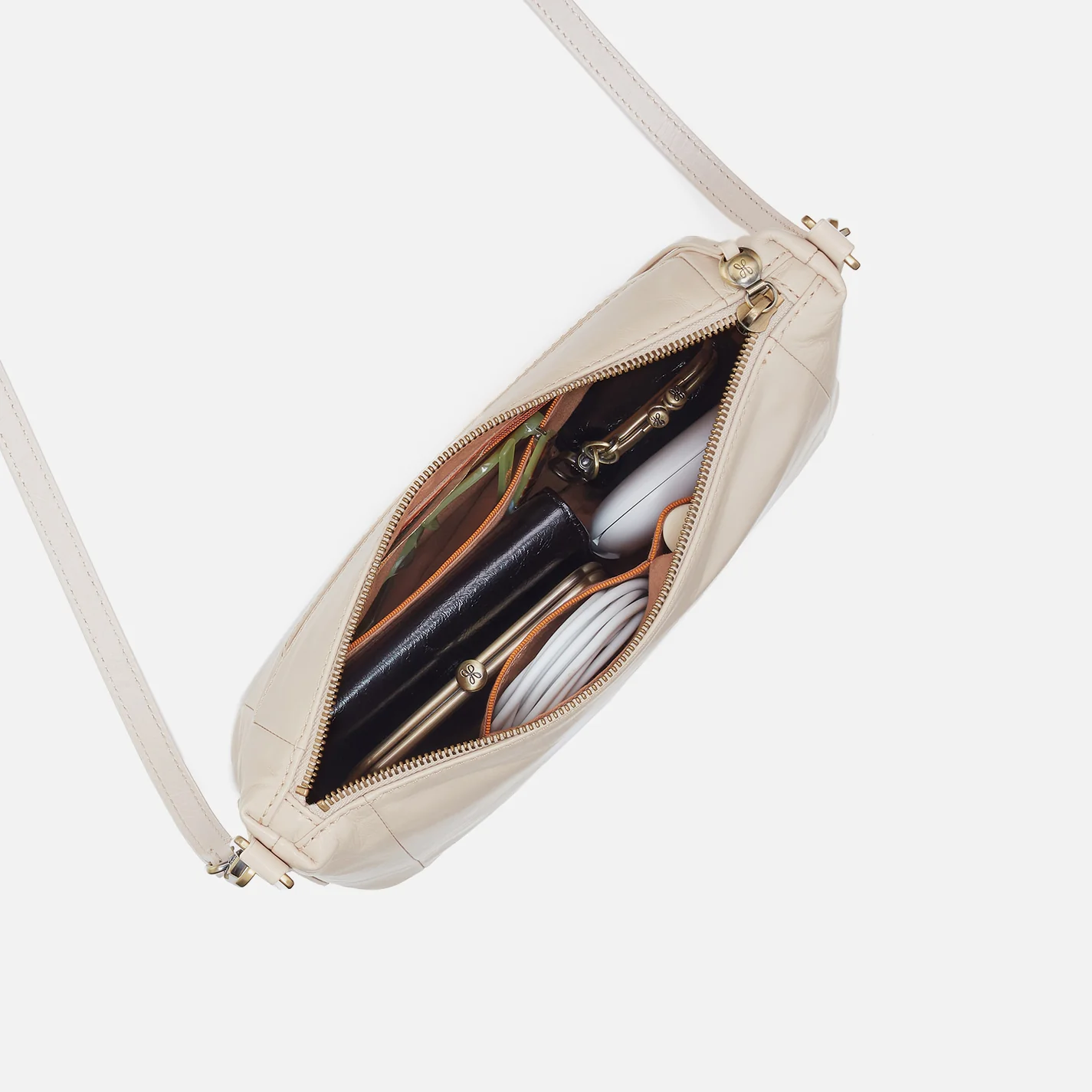 Darcy Carry-All Crossbody In Polished Leather - Pale Flax - Image 4