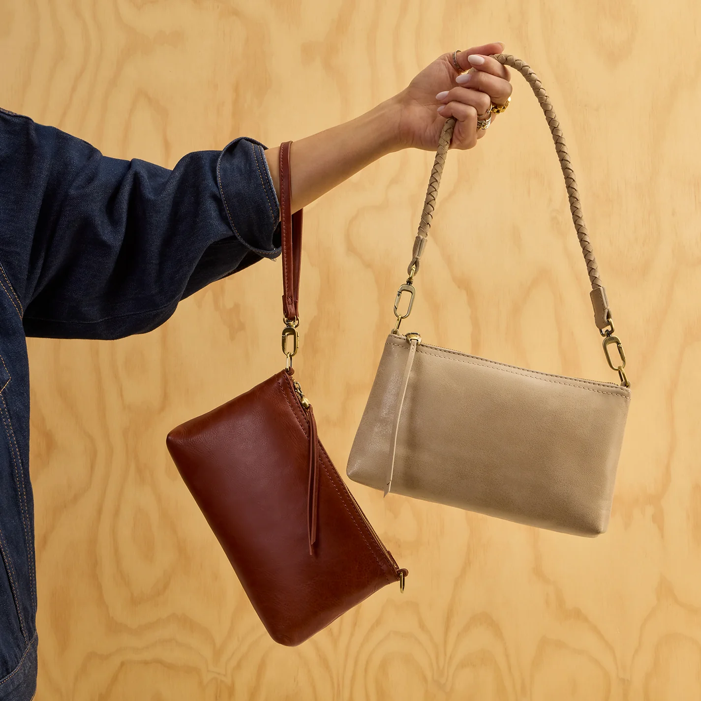 Darcy Crossbody in Buffed Leather - Frosted Pearl - Image 2