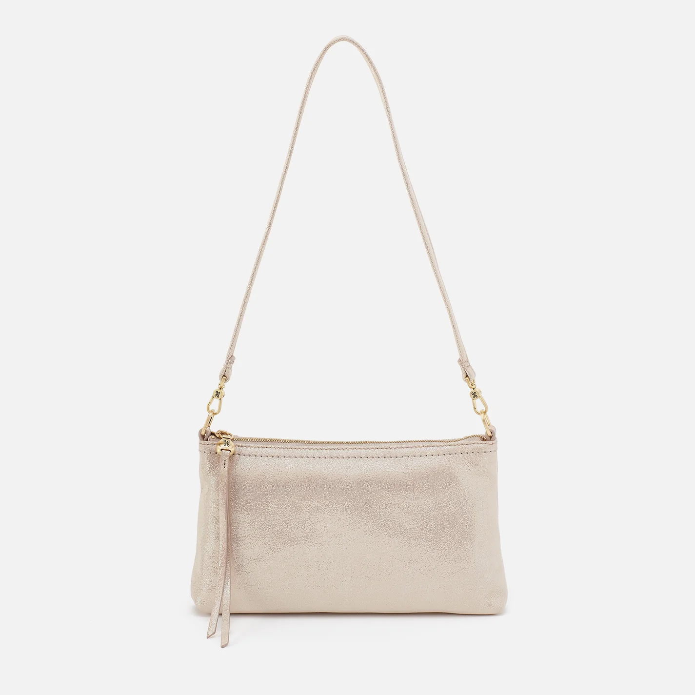 Darcy Crossbody In Metallic Leather - Sand Shimmer - Image 3