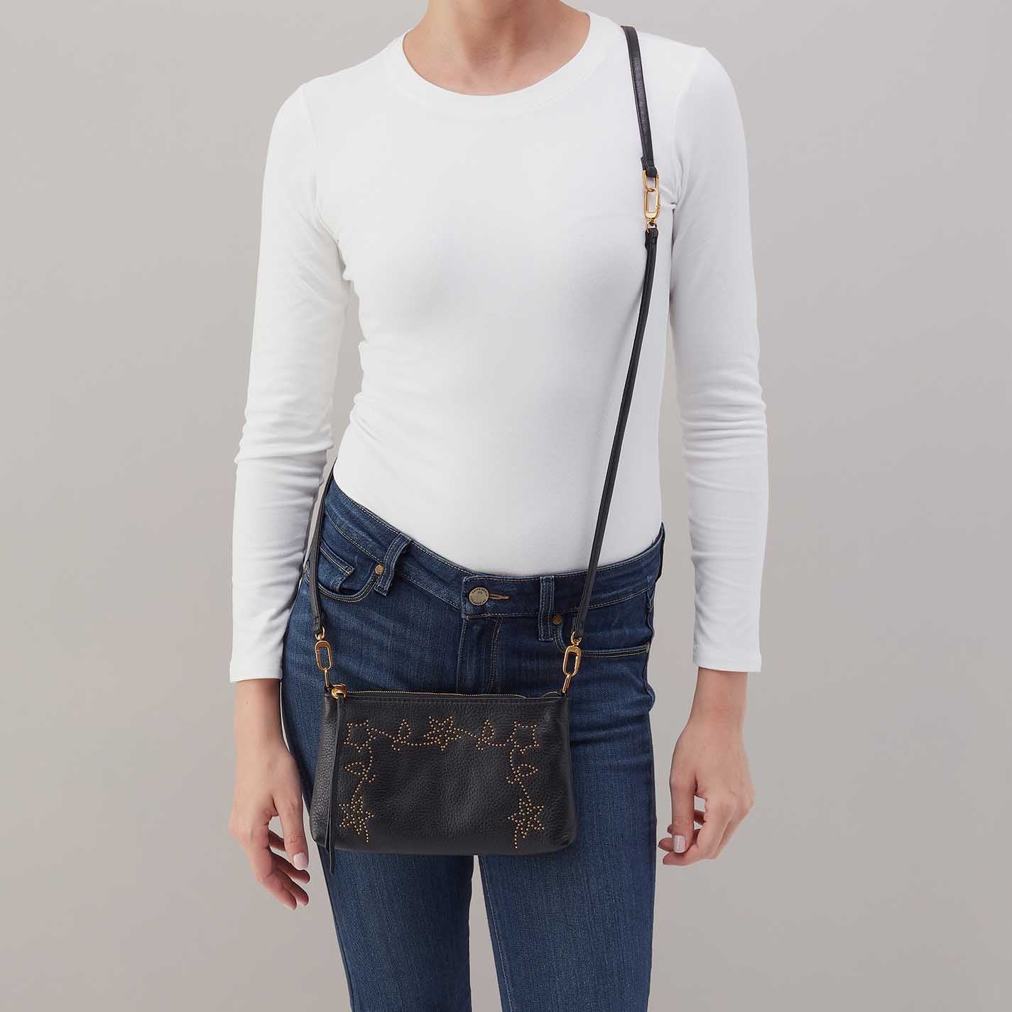Darcy Crossbody in Pebbled Leather - Black - Image 3