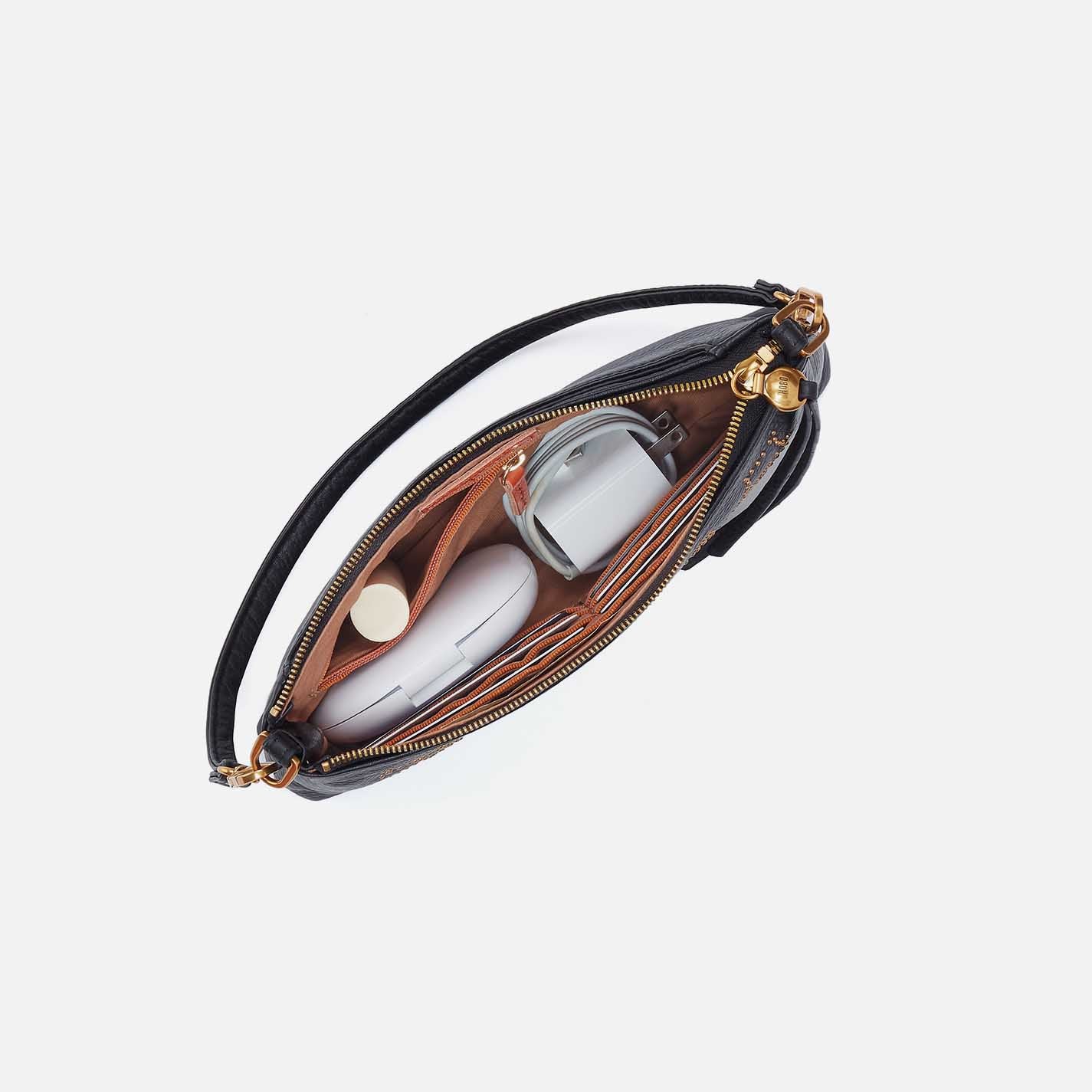 Darcy Crossbody in Pebbled Leather - Black - Image 4