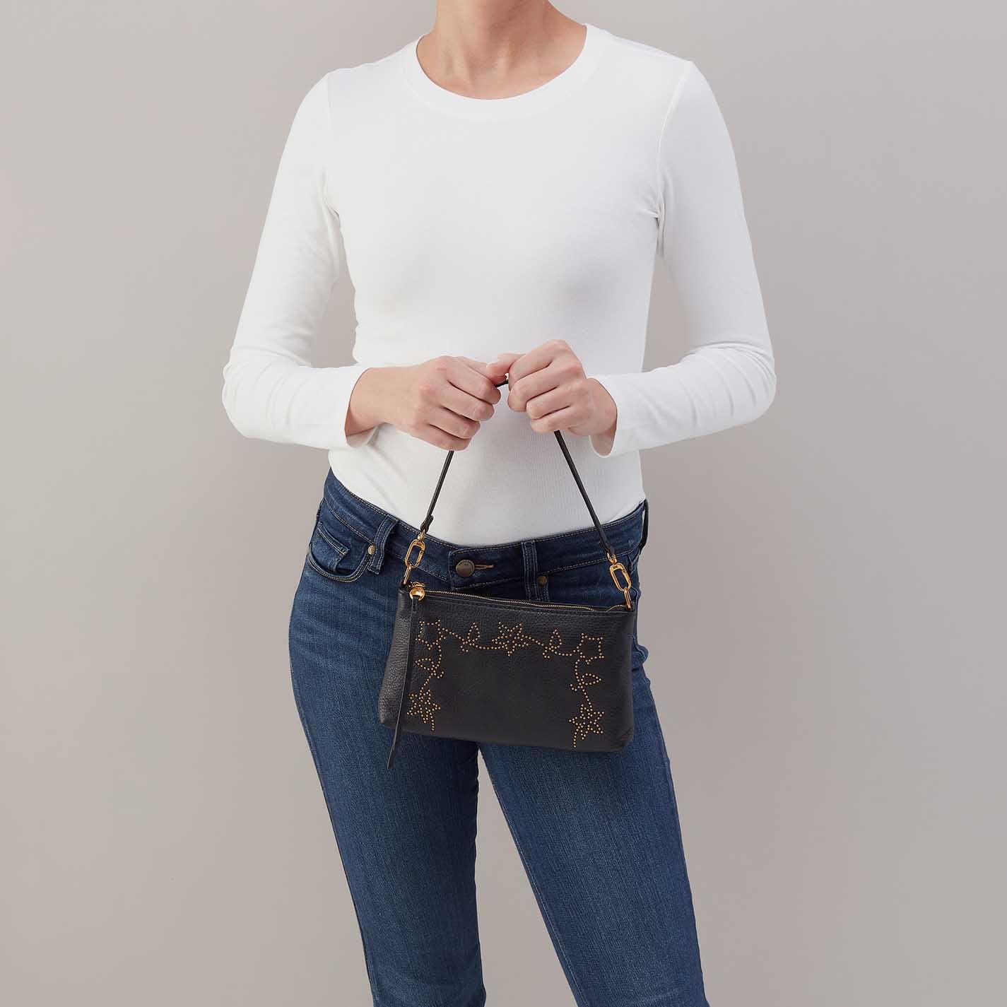 Darcy Crossbody in Pebbled Leather - Black - Image 5