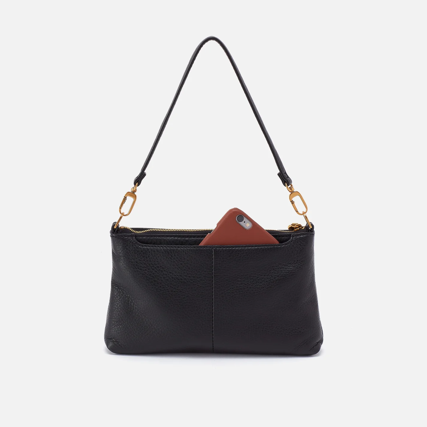 Darcy Crossbody in Pebbled Leather - Black - Image 8