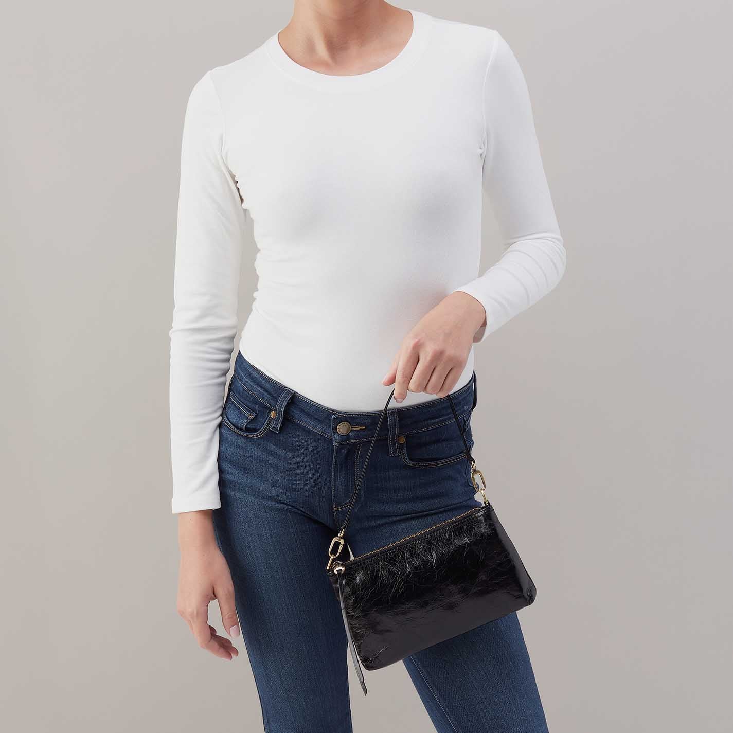 Darcy Crossbody In Polished Leather - Black - Image 5