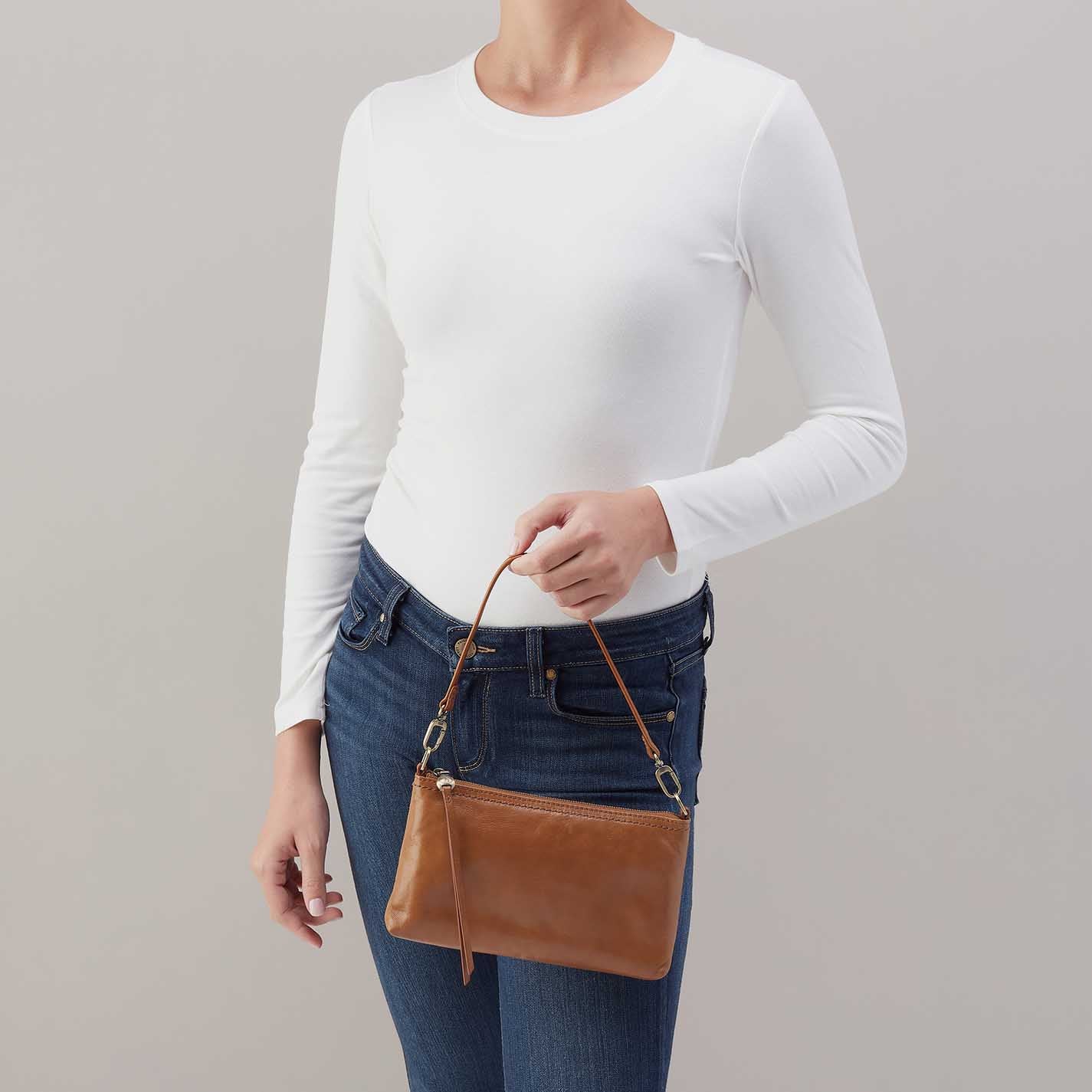 Darcy Crossbody In Polished Leather - Truffle - Image 10