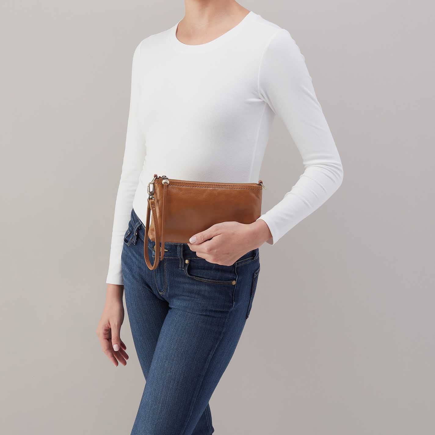Darcy Crossbody In Polished Leather - Truffle - Image 11