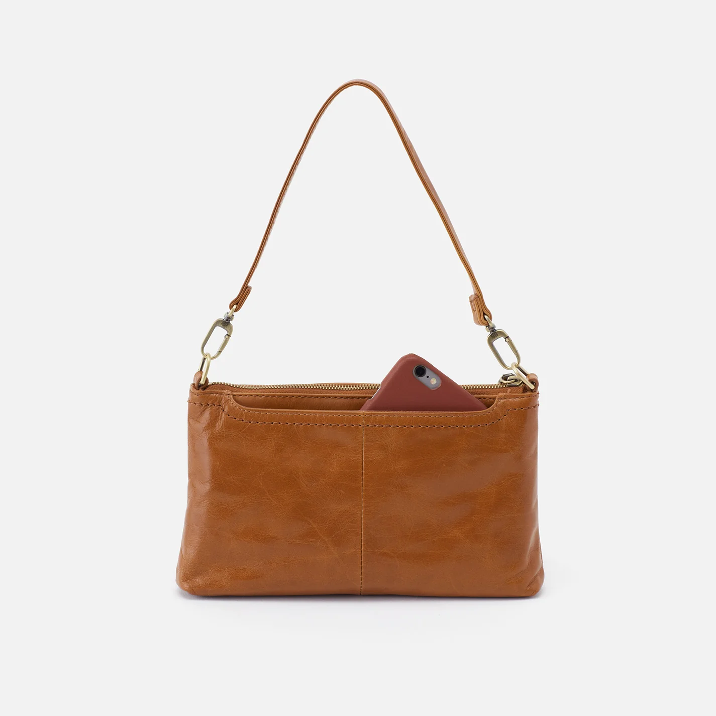 Darcy Crossbody In Polished Leather - Truffle - Image 7