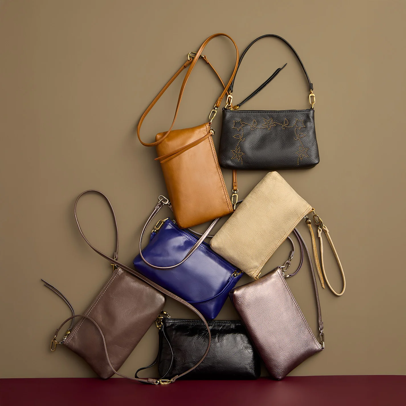 Darcy Crossbody in Polished Leather - Winter Violet - Image 2
