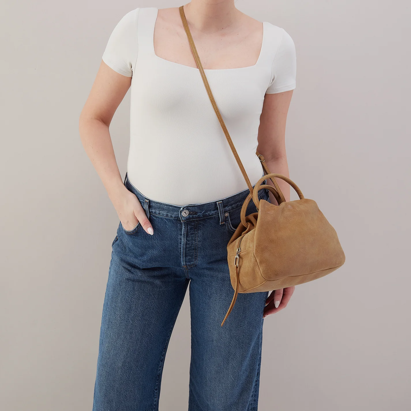Darling Small Satchel In Buffed Leather - Whiskey - Image 3