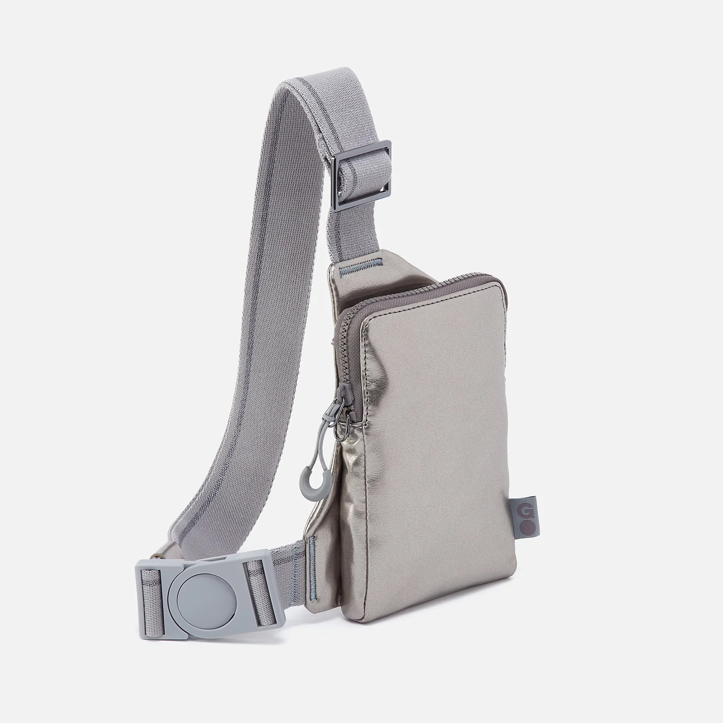 DIALED IN Phone Bag in EverShine nylon - Quicksilver Metallic - Image 5