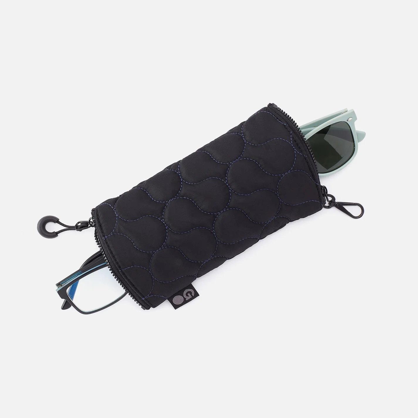 DOUBLE VISION Quilted Clip Eyewear Organizer in CaRefiber recycled nylon - Teal - Image 3