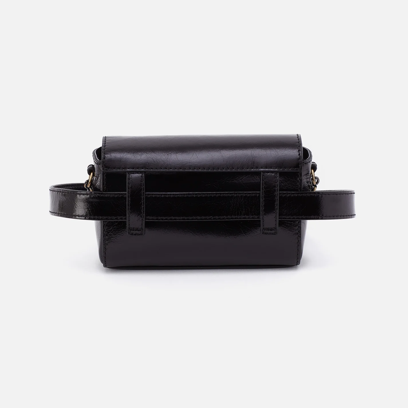 Drake Belt Bag In Polished Leather - Black - Image 5