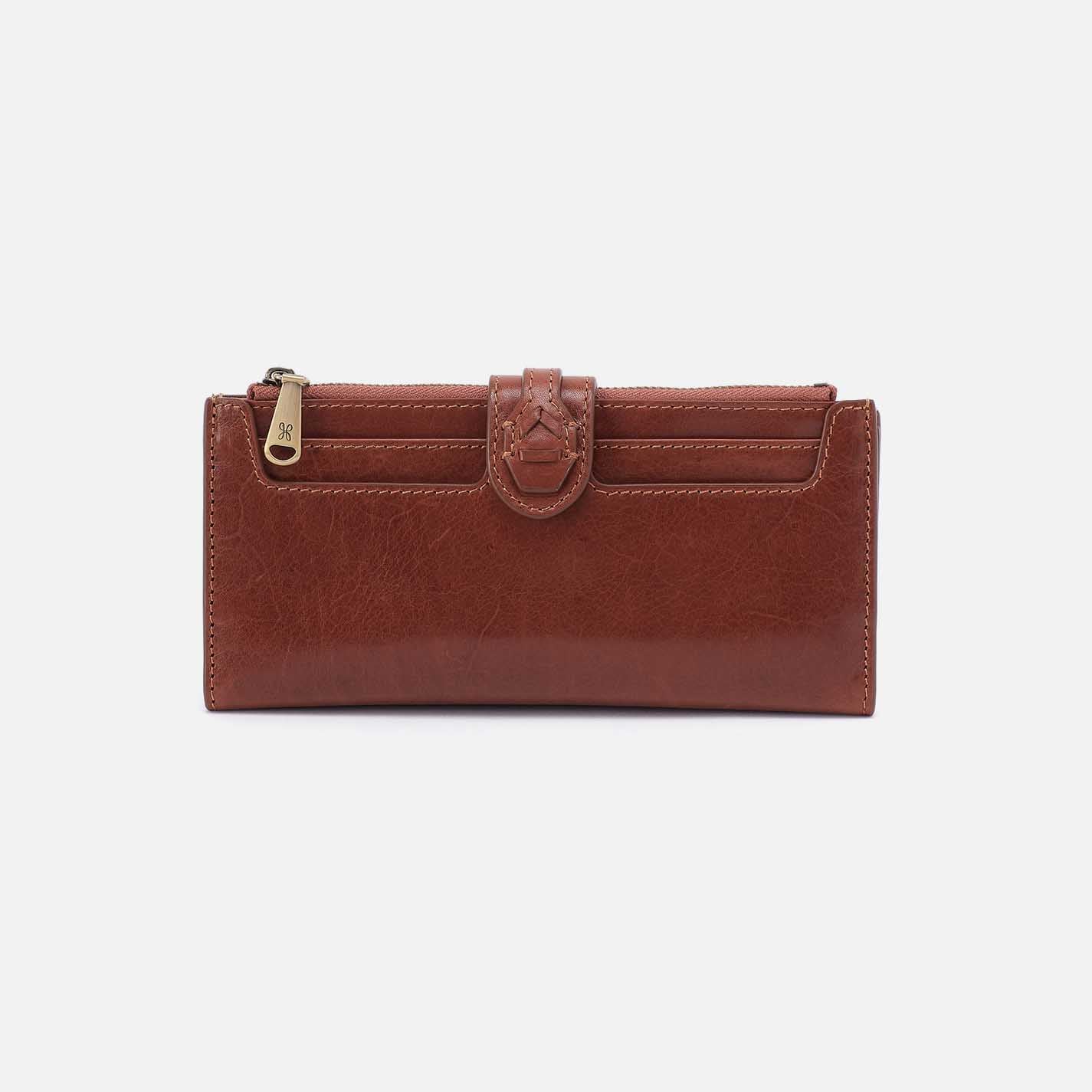Dunn Continental Wallet in Patina Leather - Pecan Ridge