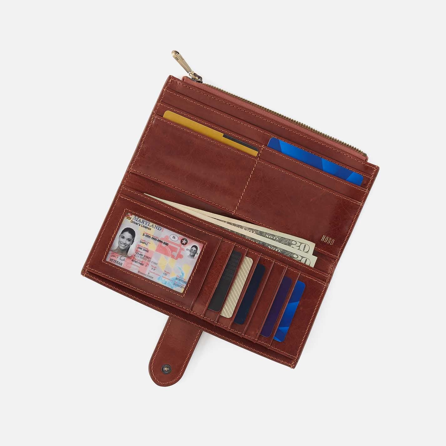 Dunn Continental Wallet in Patina Leather - Pecan Ridge - Image 2