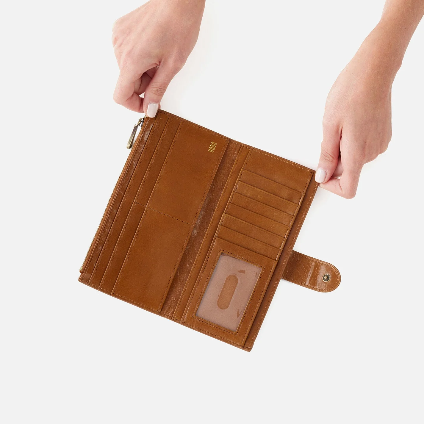 Dunn Continental Wallet In Polished Leather - Truffle - Image 4