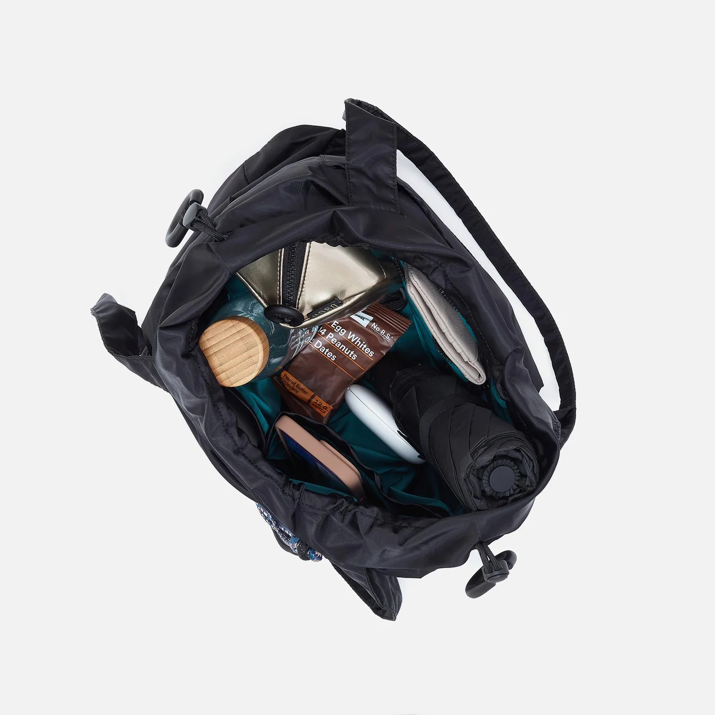EASY DRAW Tote in CaRefiber recycled nylon - Jet - Image 2