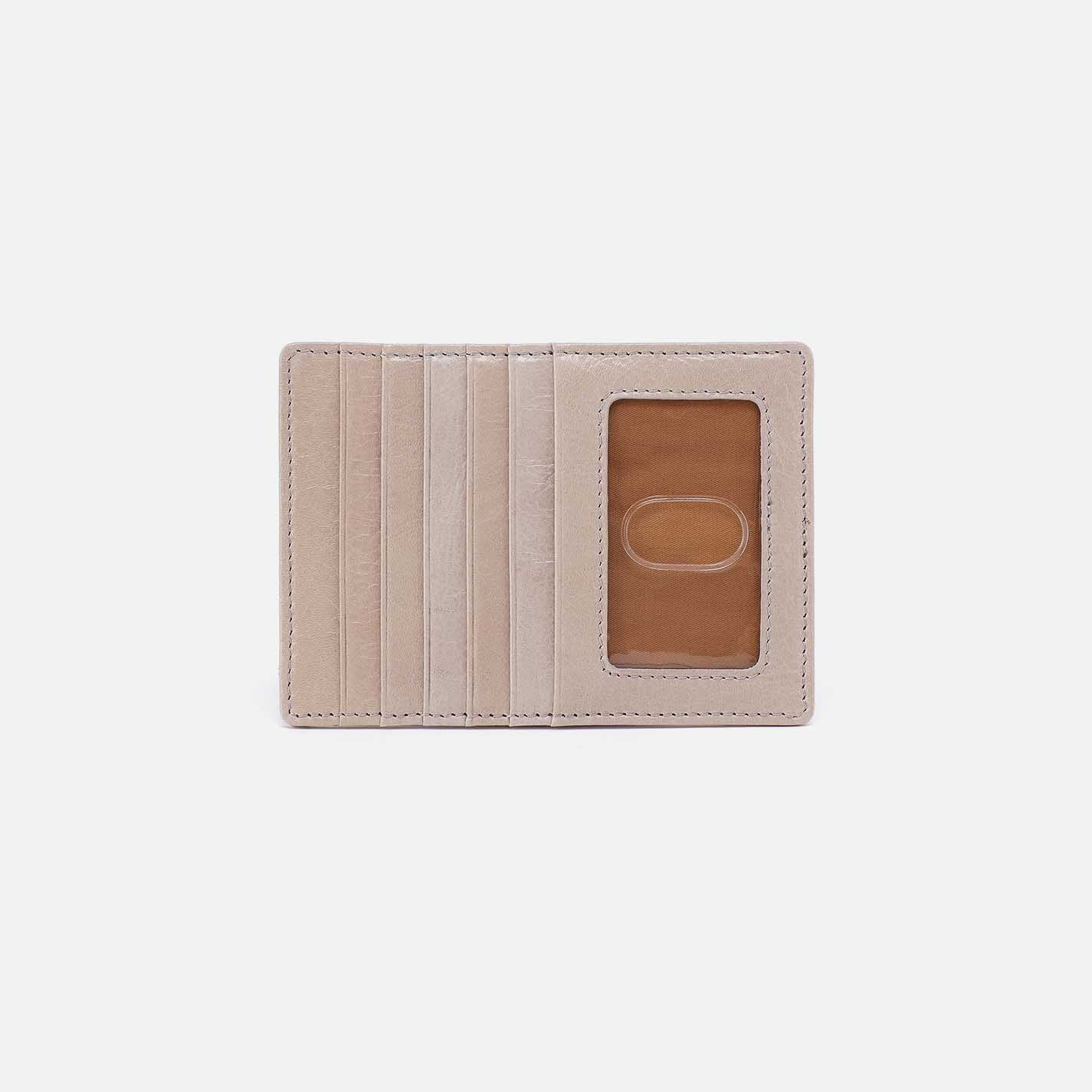 Euro Slide Card Case in Gloss Leather - Stone Gloss